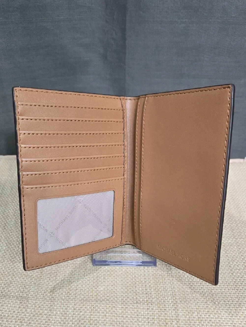 NWOT Michael Kors Brown  Signature MK Passport and Card Holder